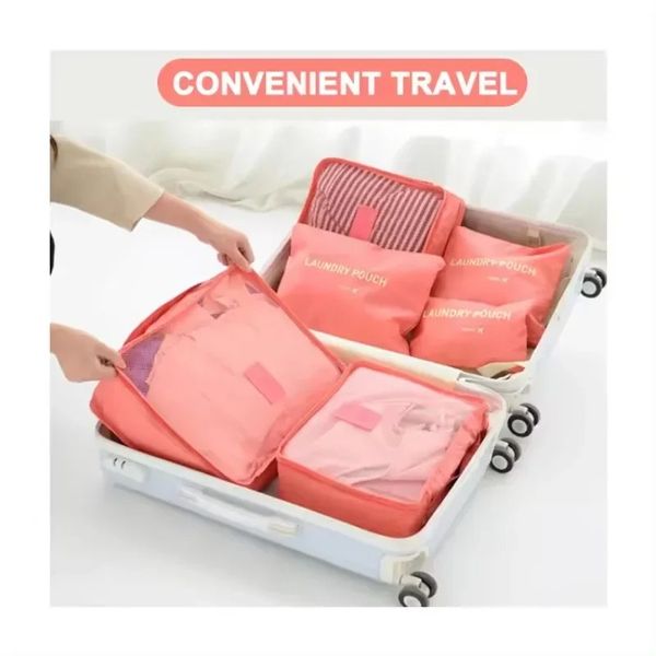 Sacos de armazenamento de organizador de viagens de 6pcs