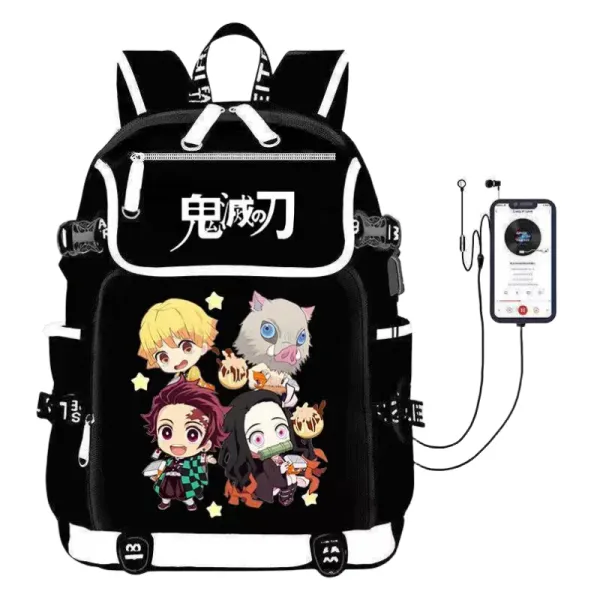 Mochilas Demon Slayer Cosplay Backpack Student School ombro da escola