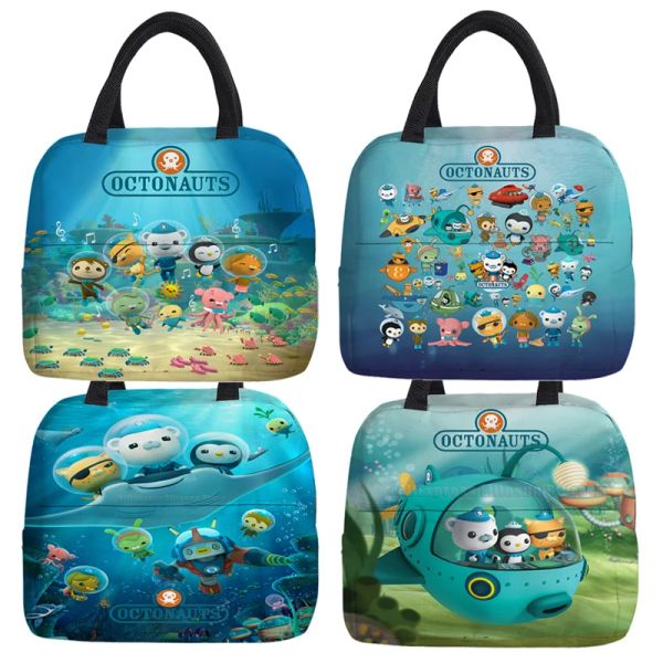 Borse octonauts per bambini borse da pranzo isolato picnic freddo trasporto custodia per pranzo portatile per pranzo portatile per ragazzi box box box shell shell a forma