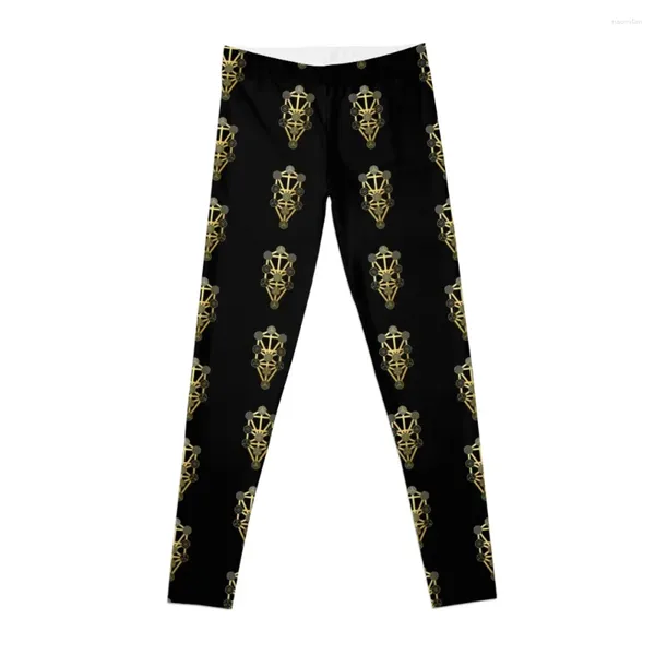 Aktive Hosen Der Baum des Lebens Kabbala Gold Mandala Heilige Geometrie spirituelle Schutz Symbol Leggings für Fitness Frauen