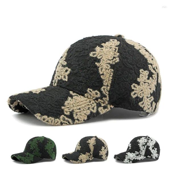 Ballkappen 2024 Herbst und Winter Baumwollblume warme Casquette Baseball Cap Verstellbare Outdoor -Schnappschützen für Männer Frauen 247