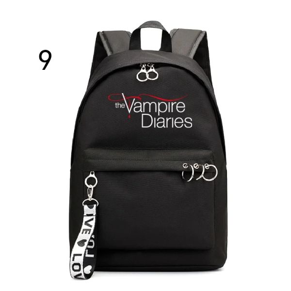 Zaino The Vampires Diaries Backpack Boys Girls Unique Schoolbag Backpack Backpack Backpack Fashion Cute Casual Backpack Backpack Travel