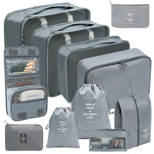 Sacolas de compras 7/8/9 PCTravel Organizer Armazy Storage Cubes Packing Cases Casos