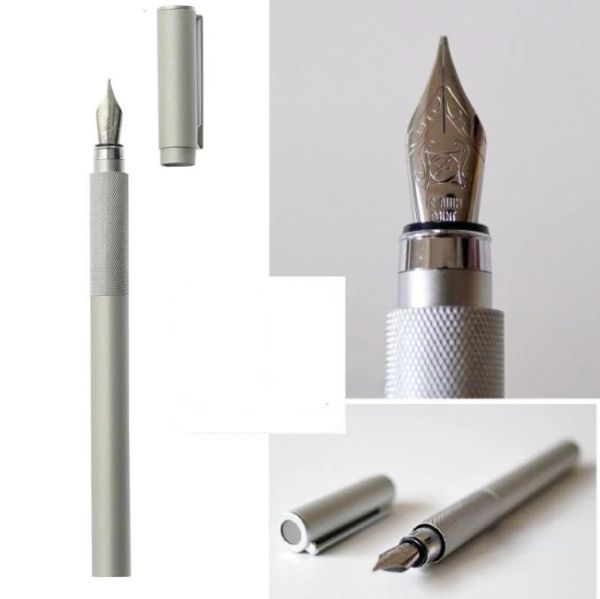 Stifte Hochwertige Mujis -Style -Brunnenstift für Studenten Business Aluminium Round Japan Brunnen Stift feine Nib Tinte Stift Metall Briefpapier