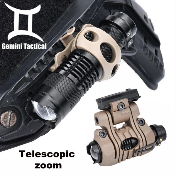 Hüte Teleskop Zoom Fast Helm Light 100 Lumen Jagd Militärhelm Lampe LED LED MINI SCOUT LICHT HATTE