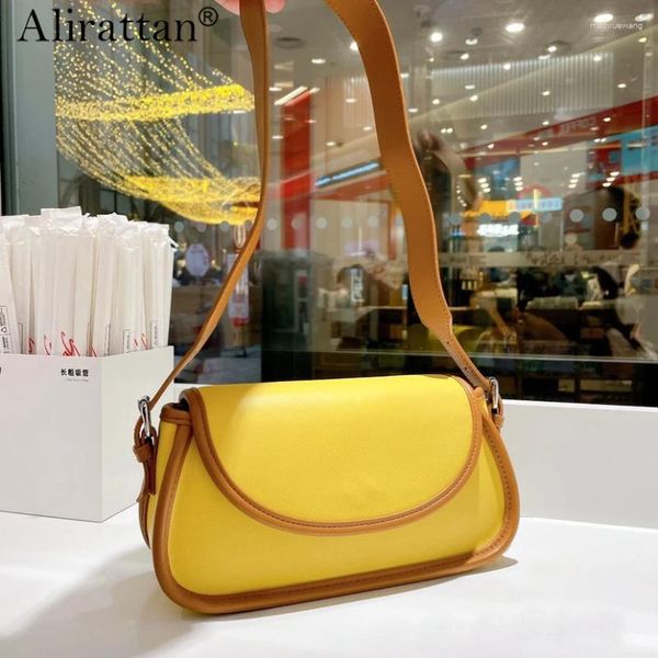 Omuz Çantaları Vintage Doğal Cowhide Crossbody Kadınlar için 2024 Moda Marka Bayanlar Çanta Çantası Günlük Çanta Cep Telefonu