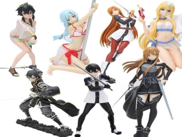 EXQ Figur Anime Sword Art Online Yuuki Asuna Kirigaya Kazuto Sao Kirito Badeanzug Ver Mädchen PVC Action Figur Spielzeug 10082378211835871