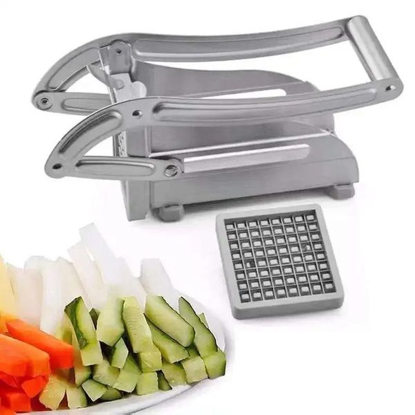 Neue französische Fry Cutter Edelstahl Kartoffel Chipper Schneller Schneidkartoffel -Chipschneider mit 36/64 Löcher Klingen Handbuch Slicer Slicer