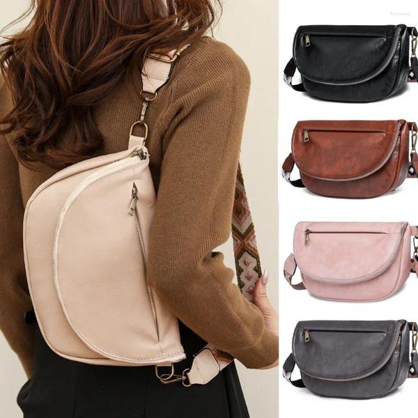 Bolsas de ombro vegan Pu couro cantar mulheres vintage guitarra strap crossbody burse feminino casual pacote de moda pacote de cintura versátil