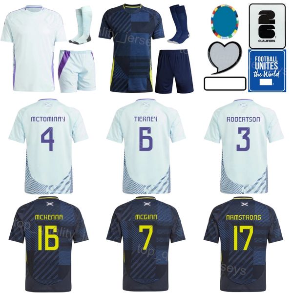 16 McKenna Soccer Jerseys 2024 EURO Cup 3 Robertson 24 Gordon 2 Ralston 17 Armstrong 23 McLean 5 Hanley 8 McGregor 13 Kits de camisa de futebol da equipe nacional Hendry Sugelan