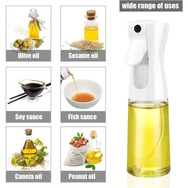 Spray per olio da cucina bottiglia di spruzzatura da cucina spruzzatore di olio d'oliva per campeggio bbq cottura salsa di soia aceto 200 ml 300 ml