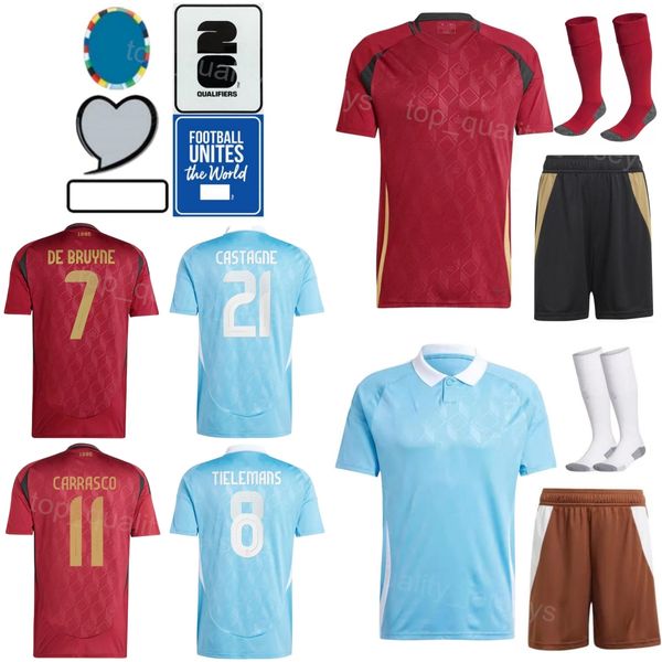 10 Maglie da calcio pericolose 2024 Euro Cup 7 de Bruyne 14 Mertens 5 Vertonghen 19 Bakayoko 3 THEAE 14 Lukebakio 8 Tielemans Sels Shirt Football Kits Bilishi