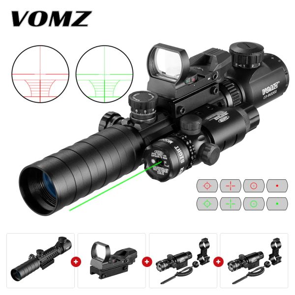 Scopes vomz 39x32 EGC Taktisch optisch rotes grün beleuchtetes Gewehre Holographic Reflex 4 Ruhestion Rotpunkt Combo Jagdgewehr Scope