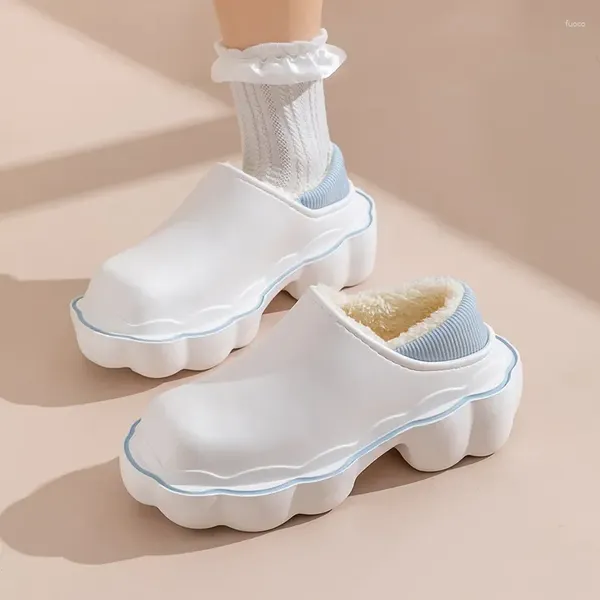 Slippers Ladies Mid Heel Winter Cotton Shop Shoes Home Sapatos de Casa STHICK Bottom Soft Indoor quente para mulheres Pantuflas