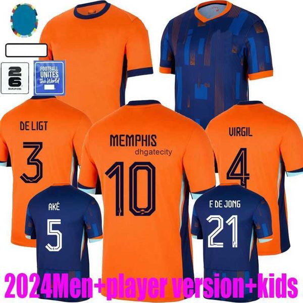 Нидерландов Джерси Мемфис Европейский клуб футбольный футбол 2024 евро Кубок 2025 года голландская футбольная рубашка для футбольной рубашки мужчина детская детская комплект набор дома в гостях Мемфис Ксави Гакпо