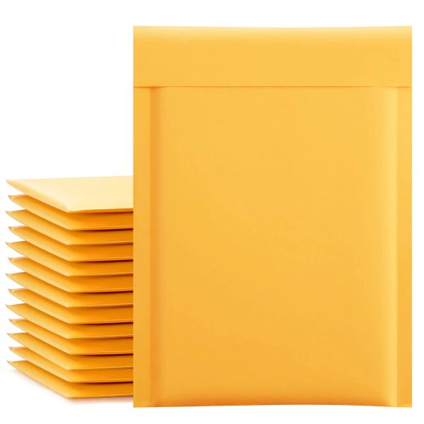 Taschen 25/50pcs Kraftpapierblasenumschläge Taschen verschiedene Spezifikationen Mailer gepolsterten Versandumschlag mit Bubble Mailing -Tasche