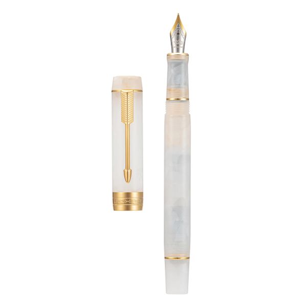 Stifte verbesserte Version Jinhao 100 Mini Harz Weißer Brunnen Stift Goldener Clip EF/F/M/gebogene Nib mit Konverterbüro schreiben Geschenkink Schreibgeschenk Stift