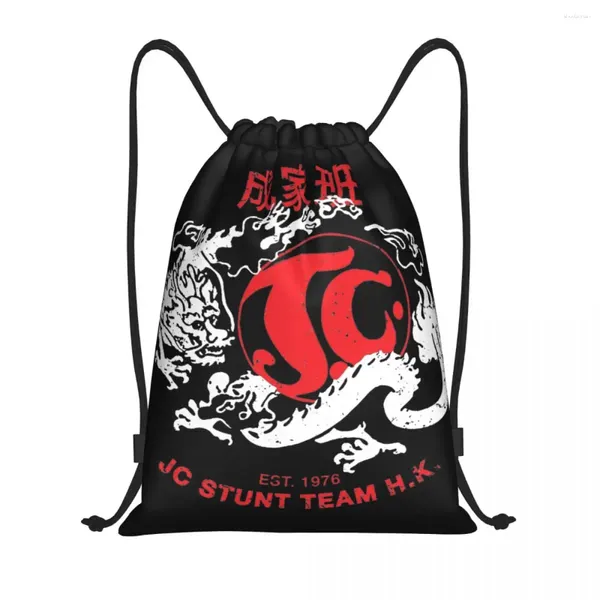 Einkaufstaschen Jackie Chan Draw String Backpack Sports Gym Sackpack 1976 Jackies Stunt Team Obscura String -Tasche zum Radfahren