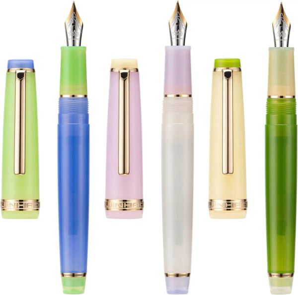 Penne 3 Jinhao 82 FONDA PEN FONDA TRASPARET MISSATO COLORE ACRILICO ACRILICO EF/F/M POINT GOLD TRIM CON CONVERTER SET