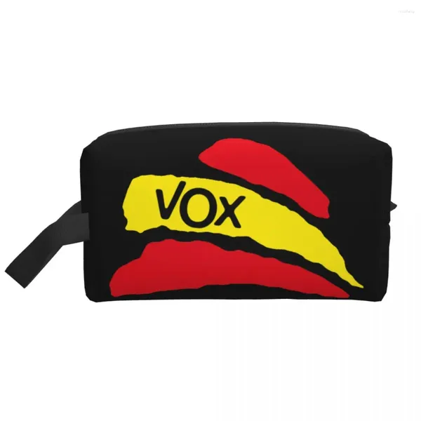 Aufbewahrungstaschen Custom Spanien Vox Logo Reise Kosmetische Tasche Frauen Spanische politische Party Make -up Toilettenorganisator Damen Beauty Dopp Kit