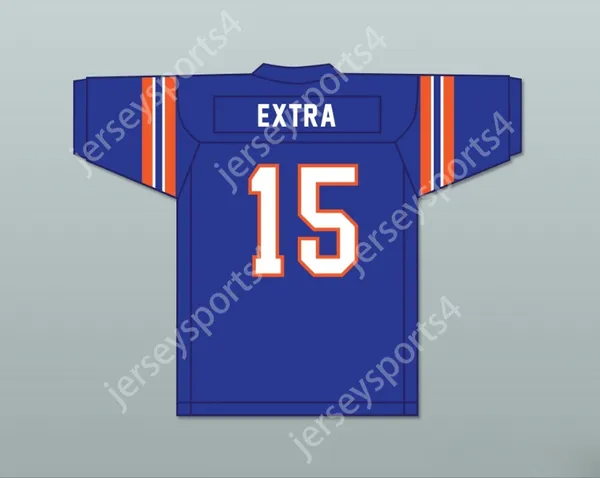 Пользовательский номер number number mens Youth/Kids Extra 15 John Hughes High School Wasps Blue Football Jersey не еще один подростковый фильм о лучших сшитых S-6xl