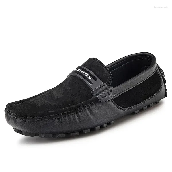 Sıradan ayakkabılar parlak erkek deri gelinlik resmi mokasenler elegantes moccasins on mens üzerinde düz