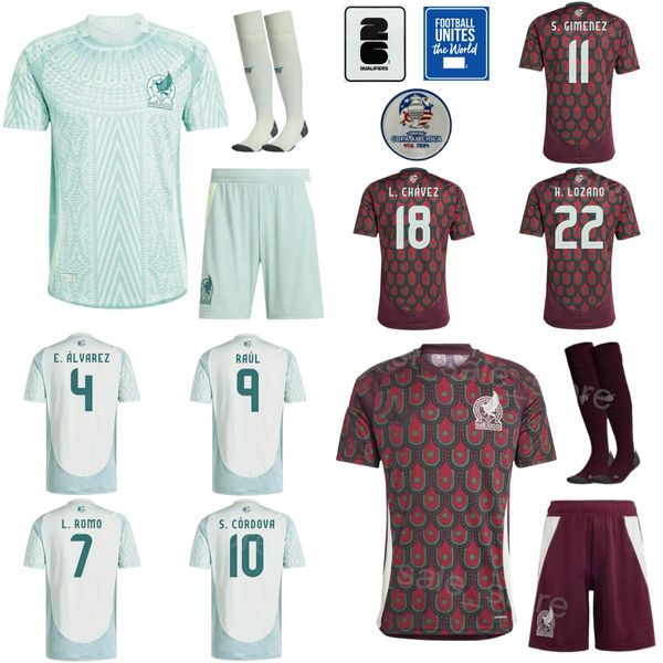 Kindermann 24/25 10 Santos Fußballtrikot 16 Herrera 11 Vela 10 Vega 10 Cordova 18 Guardad 7 Romo 11 Gimenez 9 Jimenez 9 Raul Nationalmannschaft Fußball -Hemd Kits Moxige