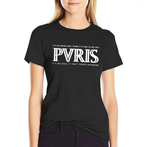 POLOS POLOS femininos Pvris - My House White T -Shirt Roupas Feminino Camisa de Animal para Meninas Blouses Summer Mulher 2024