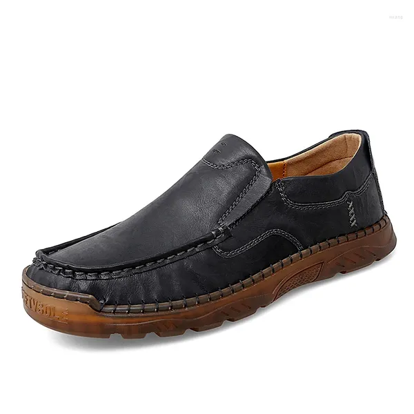 Sıradan Ayakkabı Deri Erkekler Erkek Somunlar Retro Hafif Mokasinler Nefes Alabilir Slip-On Erkekler Sürüş El yapımı İtalyan