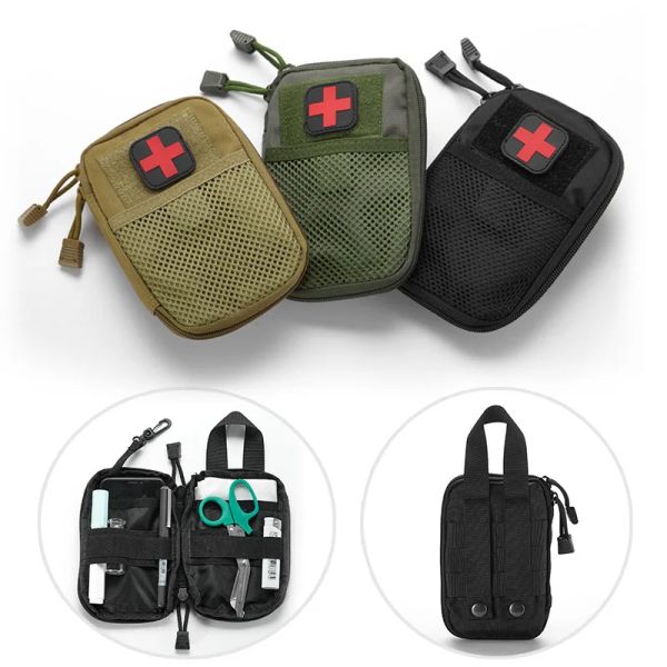 Pacote pequenos bolsas de bolso compacto de bolso compacto Molle EDC Bolsa organizadora de primeiros socorros de socos de ferramentas de acessórios multifuncionais para caçar