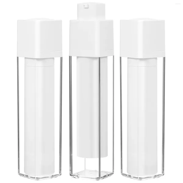 Lagerflaschen 3 Stcs Toilettenartikel Reisezapfpumpe luftlose Lotion Flasche Plastikcreme Vakuumspender