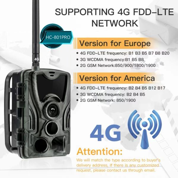 Telecamere HC801PRO 4K Live Broadcast Trail Camera Cloud Service App 4G Cavalpa telecamere wireless cellulare mobile 30mp notturno per la visione notturna telecamere