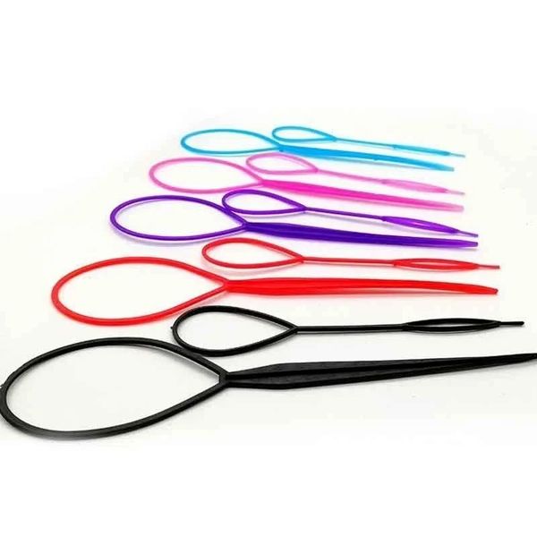 2 PCs Pferdeschwanz Haarstyling -Werkzeuge Kunststoff Nadel Pferdeschwanz Topsy Loop Hair Bun Maker Braids Beauty Accessoires Friseur Hairdressing Tool