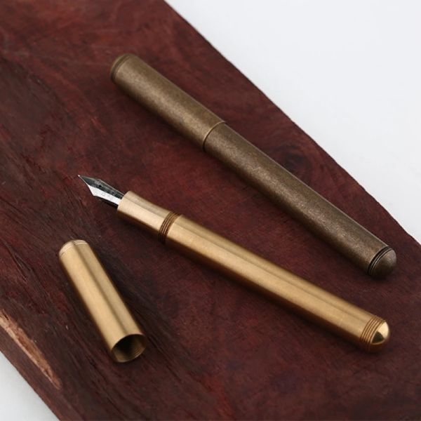 Caneta mohn elemento fonte caneta de latão de metal de metal escrito extra fino extra 0,38 mm Fine0,5mm Nib Office Supplies Statioyery