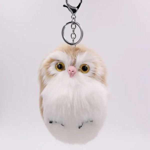 Neue Eulenschlüsselschüsse Lanyards kreative Plüsch -Schlüsselanhänger Weibliche süße Owl -Anhänger handgefertigte Puppenautos Key Rings School Bag Accessoires