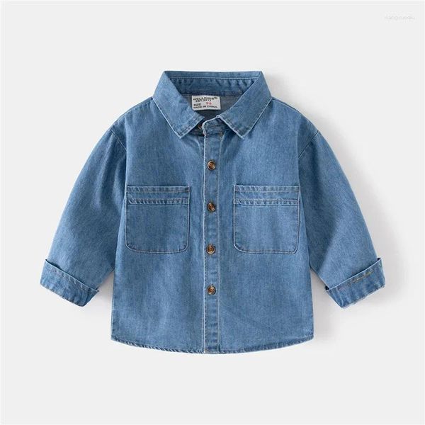 JACETAS CRIANÇAS DENIM MENINAS MENINAS MENINAS CAMANHAS DE MANAGEM LONA CAATS MATHA CASual Primavera Autumn Kids Cowboy Outerwear 2-6 anos