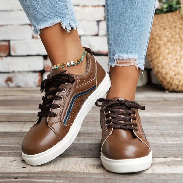 Scarpe casual donne sneakers piattaforma allacciata up ladies sport outdoor runcerized vulcanized