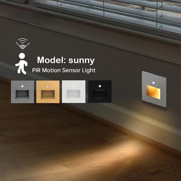 Настенная лампа PIR светодиодный датчик утопленный свет для лестничной ступенчатой коридор спальня гостиная в помещении современное приспособление