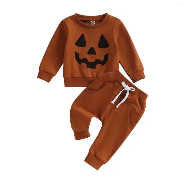 Set di abbigliamento per bambini pantaloni Halloween outfit lunghi camicie per la felpa di zucca per neonati per bambini abiti da autunno