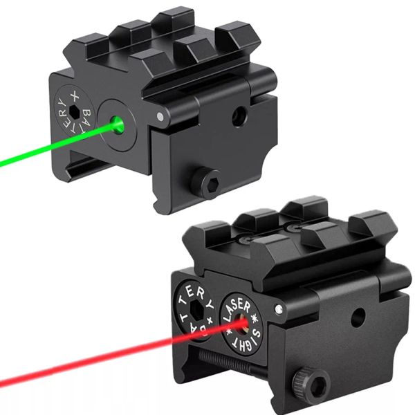 SCOPES 650nm tattico verde/rosso Punta laser a pistola pistola per pistola Laser Sight con doppio supporto per binario picatinny da 20 mm per scatto di caccia con pistola