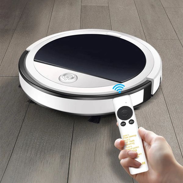 Máquina de limpeza de varredura de piso automático recarregável e recarregável com tanque de água RC sem fio RC Robot Vacuum Cleaner 240408