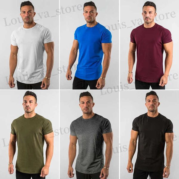 T-shirt maschili uomini che allenano la maglietta da calcio a secco veloce da palestra per palestra magliette Short Slve Sport Sport Running Top Man Sportswear T240419