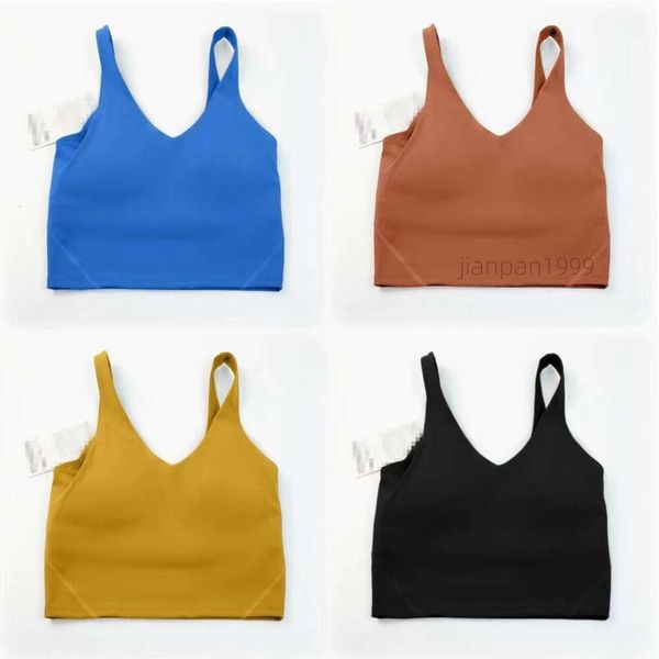 Caldo lululemently new yoga outfit U Tipo Back Allinea canotte da palestra abiti da palestra Donne casual che corre il reggiseno sportivo nudo stretto fitness bel giubbotto biancheria intima camicia