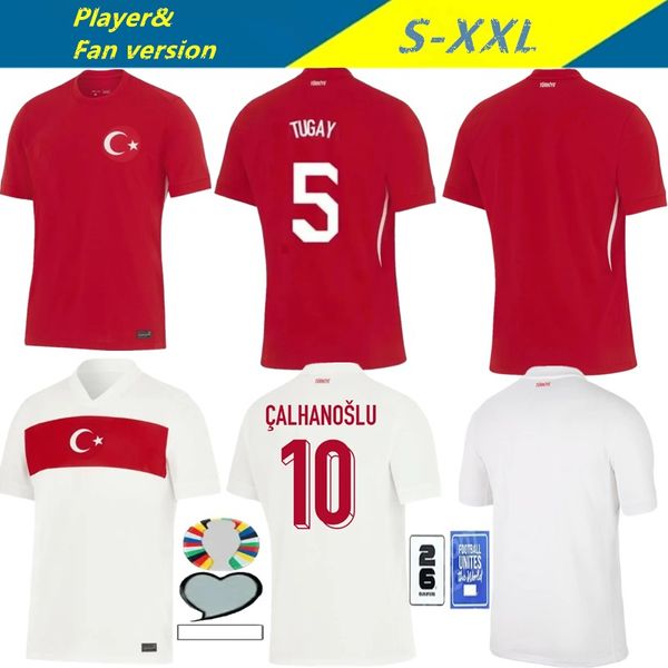 2024 2025 Turkiye Soccer Jersey 2024 Euro Cup Cup Turkey Home Home Away Demiral Kokcu Yildiz Enes Calhanoglu Футбольные рубашки Комплект Турция Короткие рукавы