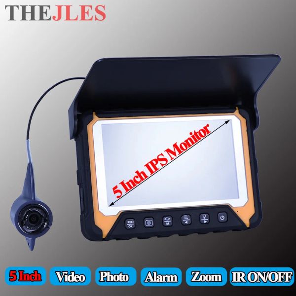 Finder thejles 5 Zoll 800*480 IPS Monitor Fish Finder HD 1000TVL Unterwasserkamera mit 8 Stcs IR -Nachtsicht für Fluss/Eisfischerei