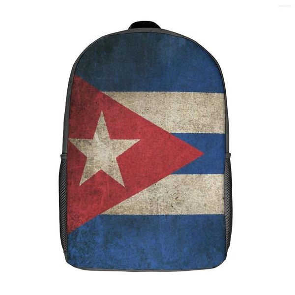 Mochila Antigo e Desgastado Bandeira Vintage de Cuba Durável Pacote de Infantaria Snug Pack17 polegadas Atividades esportivas de ombro Nove Nove