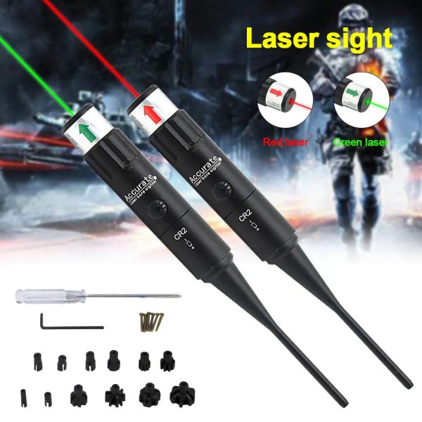 Escopos kit de broca de laser verde tático para .177 a 0,50 calibre riflescope verde caça vermelha caça colimador de mira com caixa