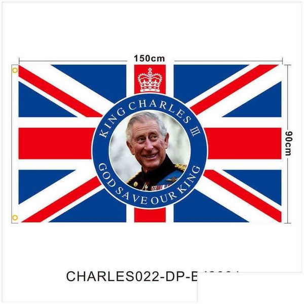 Баннерные флаги британский король король Чарльз III Флаг Элизабет II Памятный фоновый постер.