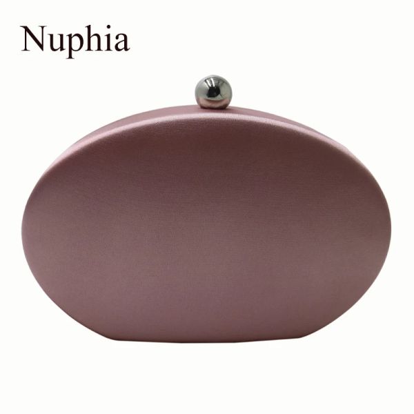 Сумки Nuphia Овальная форма сердца Шелковые атласные вечерние сцепления для женщин для женщин Part Prom/Silver/Purple