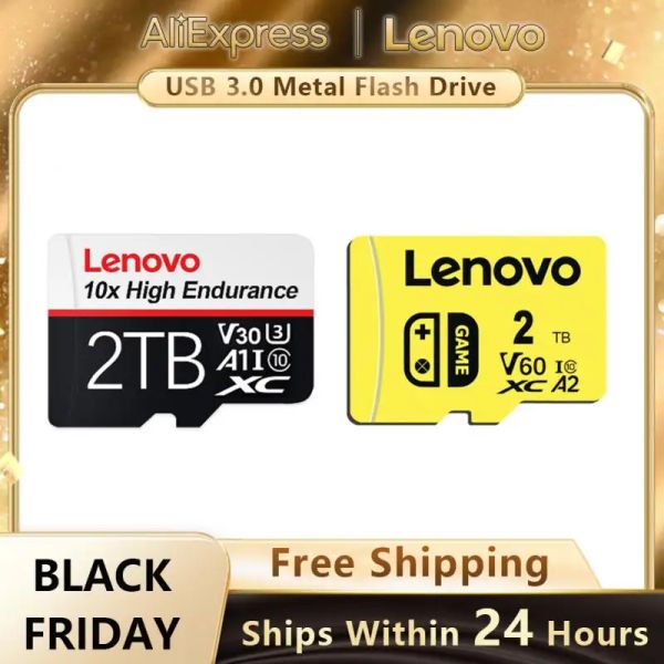 Schede Lenovo Mini SD Card U1 V10 Memory Card 2TB 1TB 512GB 256GB 128GB Flash Memory Card SD Micro TF Micro TF per smartphone dashcam